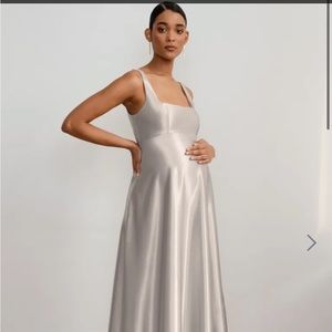 Jenny Yoo Ariana maternity dress color Latte